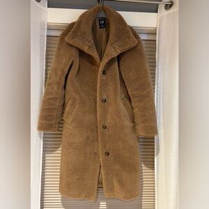 GAP Women’s Long Brown Teddy Coat